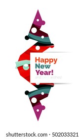 Geometric Christmas sale or promotion ad banner. Blank offer design