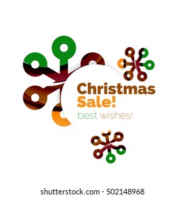 Geometric Christmas sale or promotion ad banner. Blank offer design