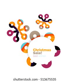 Geometric Christmas sale or promotion ad banner. Blank offer design