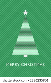 Geometric Christmas tree. Design of a greeting card. Vector illustration