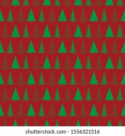 Geometric Christmas Tree Design Seamless Wallpaper