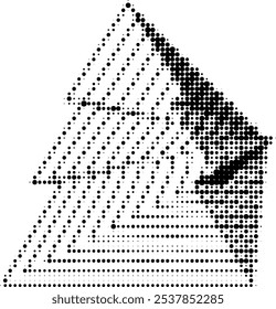 Geometric Christmas tree with a halftone effect. This unique and artistic design combines modern geometric shapes with a classic halftone dotted effect. Halftone dot design of Christmas tree.