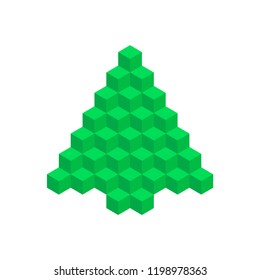 Geometric Christmas Tree. Merry Christmas and Happy New Year Vector Design Element. Resource for Creating Postcards, Calendars or Posters, Presentations or Banners.