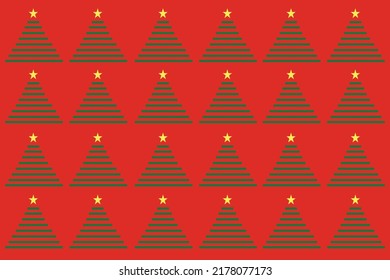 Geometrischer Weihnachtsbaum auf rotem Hintergrund