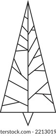 Geometric Christmas tree sketch silhouette minimalism simple vector illustration shapes black and white doodle