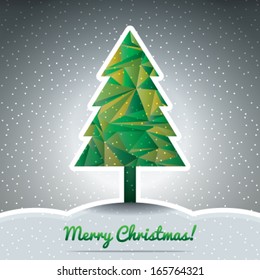 Geometric Christmas tree with snow