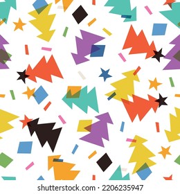 Geometric Christmas vector seamless pattern design