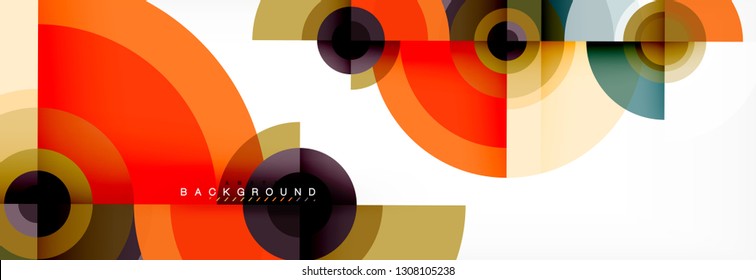 Geometric circle abstract background, creative geometric wallpaper, vector illustration