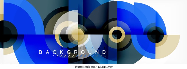 Fondo abstracto de círculo geométrico, fondo de pared geométrico creativo, ilustración vectorial