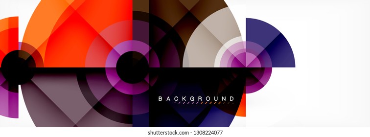 Geometric circle abstract background, creative geometric wallpaper, vector illustration