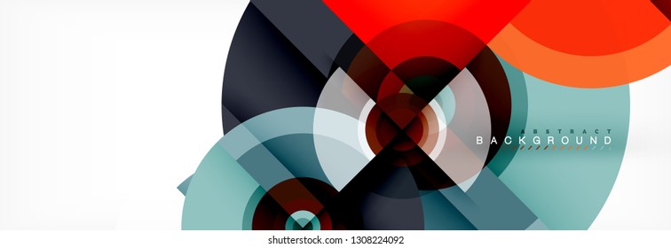 Geometric circle abstract background, creative geometric wallpaper, vector illustration