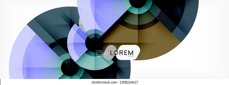 Geometric circle abstract background, creative geometric wallpaper, vector illustration