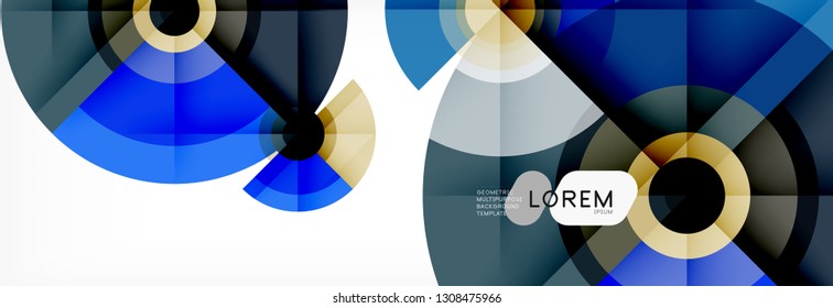 Geometric circle abstract background, creative geometric wallpaper, vector illustration