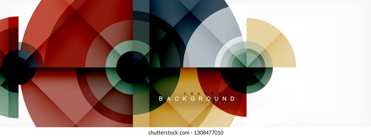 Geometric circle abstract background, creative geometric wallpaper, vector illustration