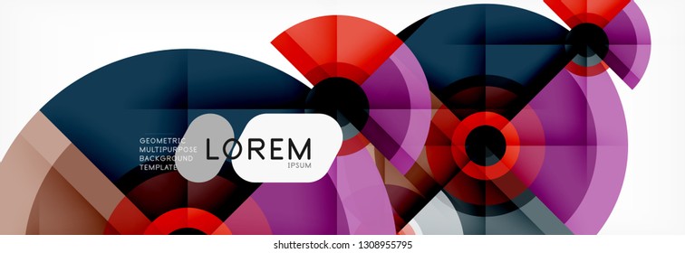 Geometric circle abstract background, creative geometric wallpaper, vector illustration