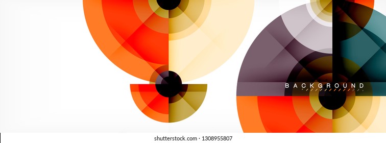 Geometric circle abstract background, creative geometric wallpaper, vector illustration