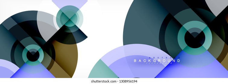 Fondo abstracto de círculo geométrico, fondo de pared geométrico creativo, ilustración vectorial