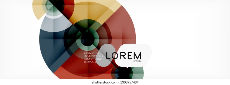 Fondo abstracto de círculo geométrico, fondo de pared geométrico creativo, ilustración vectorial