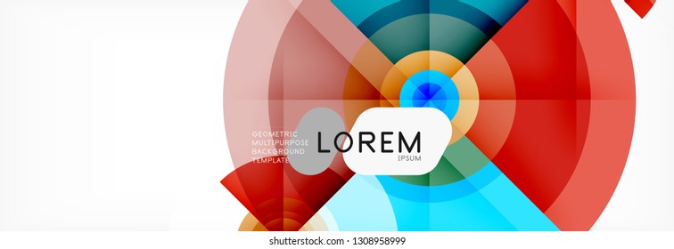 Geometric circle abstract background, creative geometric wallpaper, vector illustration