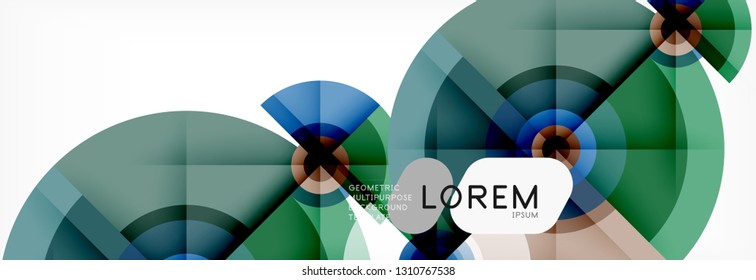 Fondo abstracto de círculo geométrico, fondo de pared geométrico creativo, ilustración vectorial