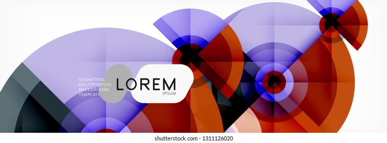 Geometric circle abstract background, creative geometric wallpaper, vector illustration