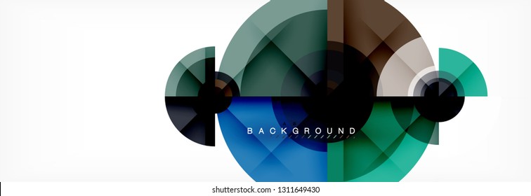 Fondo abstracto de círculo geométrico, fondo de pared geométrico creativo, ilustración vectorial