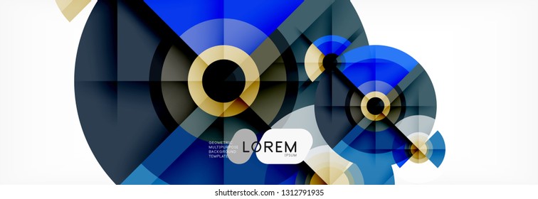 Geometric circle abstract background, creative geometric wallpaper, vector illustration