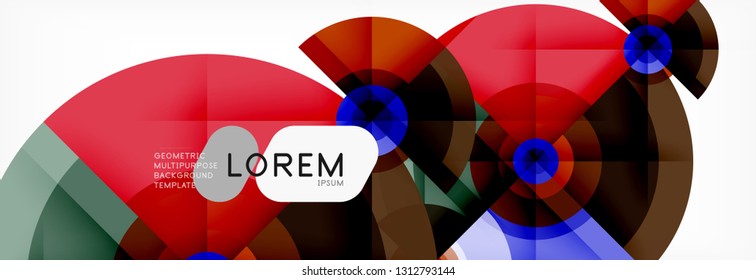 Geometric circle abstract background, creative geometric wallpaper, vector illustration