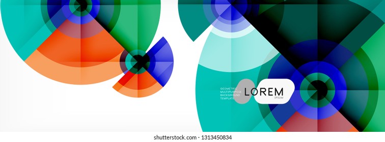 Geometric circle abstract background, creative geometric wallpaper, vector illustration