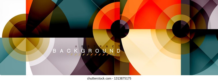 Geometric circle abstract background, creative geometric wallpaper, vector illustration