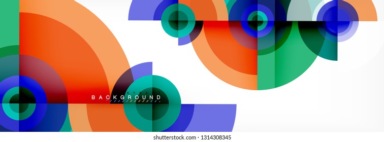 Geometric circle abstract background, creative geometric wallpaper, vector illustration