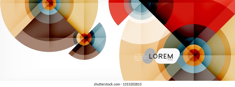 Geometric circle abstract background, creative geometric wallpaper, vector illustration