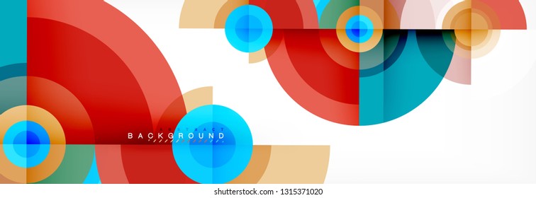 Geometric circle abstract background, creative geometric wallpaper, vector illustration