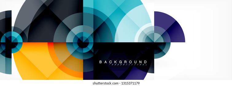 Abstrakter Hintergrund des geometrischen Kreises, geometrischer, kreativer Hintergrund, Vektorgrafik