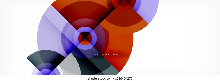 Fondo abstracto de círculo geométrico, fondo de pared geométrico creativo, ilustración vectorial