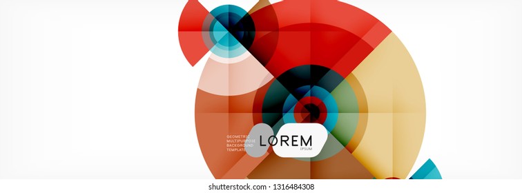 Geometric circle abstract background, creative geometric wallpaper, vector illustration