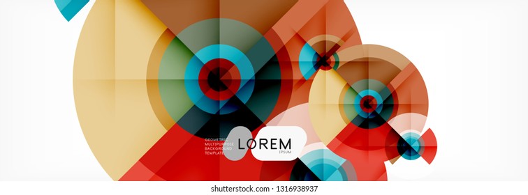 Geometric circle abstract background, creative geometric wallpaper, vector illustration