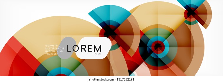 Geometric circle abstract background, creative geometric wallpaper, vector illustration
