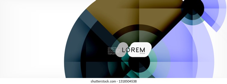 Fundo abstrato círculo geométrico, papel de parede geométrico criativo, ilustração vetorial