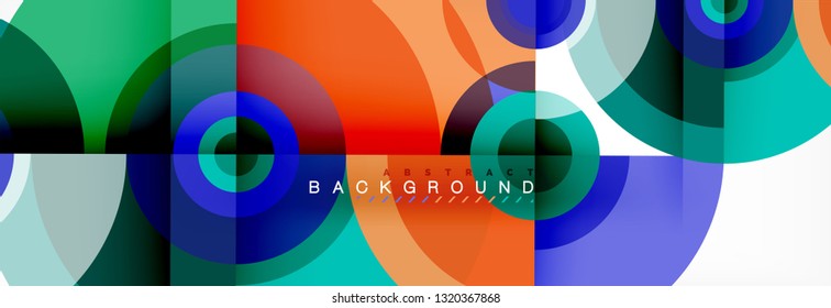 Fondo abstracto de círculo geométrico, fondo de pared geométrico creativo, ilustración vectorial