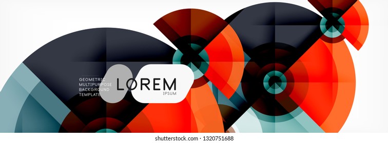Geometric circle abstract background, creative geometric wallpaper, vector illustration