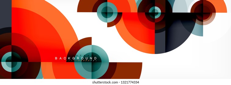 Geometric circle abstract background, creative geometric wallpaper, vector illustration