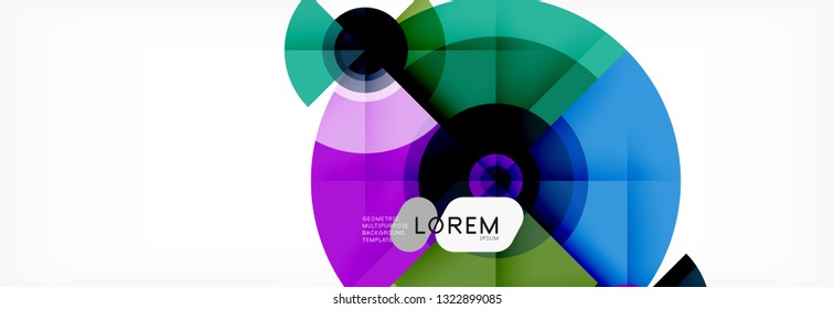 Geometric circle abstract background, creative geometric wallpaper, vector illustration