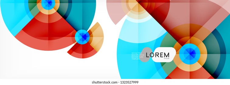 Geometric circle abstract background, creative geometric wallpaper, vector illustration