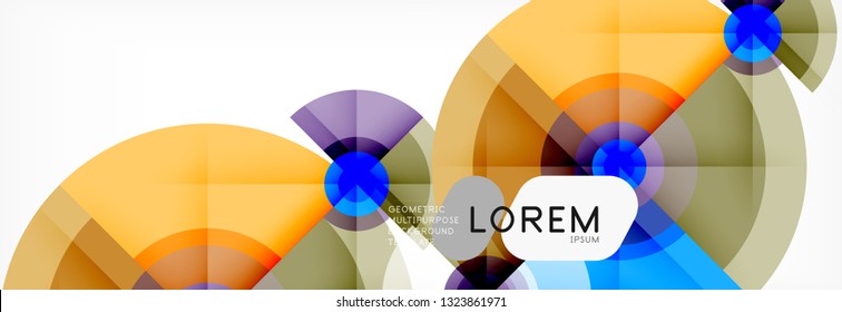 Fundo abstrato círculo geométrico, papel de parede geométrico criativo, ilustração vetorial