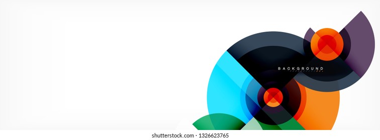 Fondo abstracto de círculo geométrico, fondo de pared geométrico creativo, ilustración vectorial