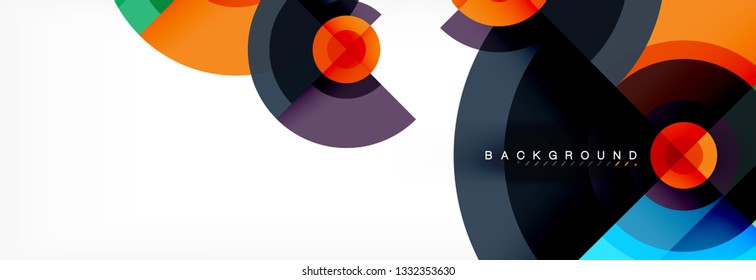 Geometric circle abstract background, creative geometric wallpaper, vector illustration