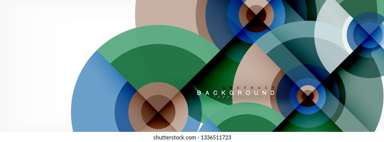 Fondo abstracto de círculo geométrico, fondo de pared geométrico creativo, ilustración vectorial