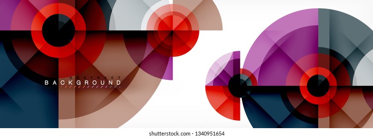 Geometric circle abstract background, creative geometric wallpaper, vector illustration