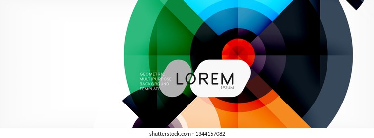 Geometric circle abstract background, creative geometric wallpaper, vector illustration
